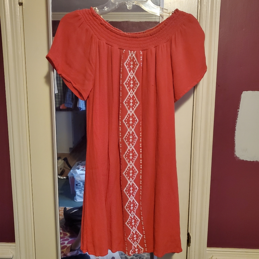 Pretty Pink Off the Shoulder Top or Short Dress/Beach Cover-up